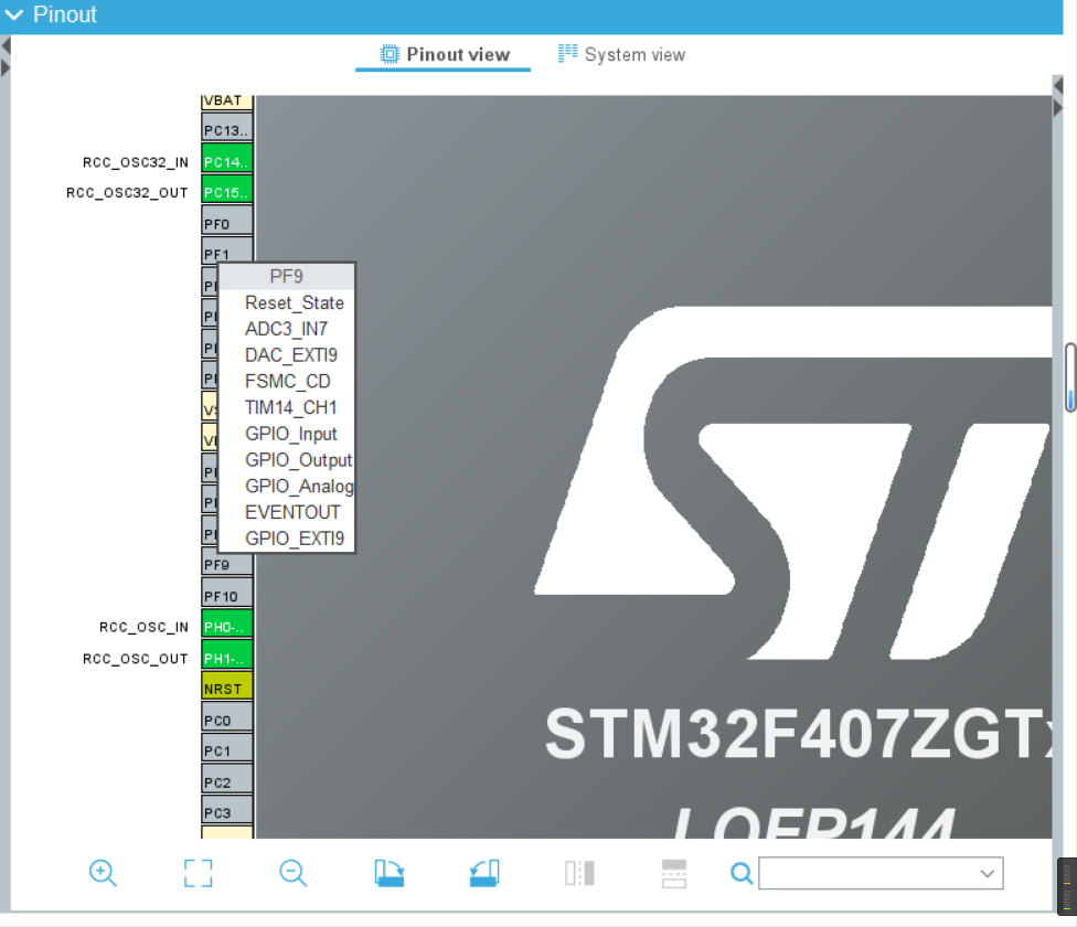 STM32CubeMX设置引脚功能