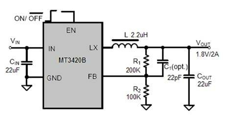 <b class='flag-5'>MT</b>3420B <b class='flag-5'>1.5</b>MHz 2A同步降压转换器产品说明