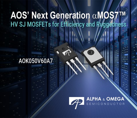 AOS推出 <b class='flag-5'>600V</b> 50mohm aMOS7™超结高压 <b class='flag-5'>MOSFET</b>