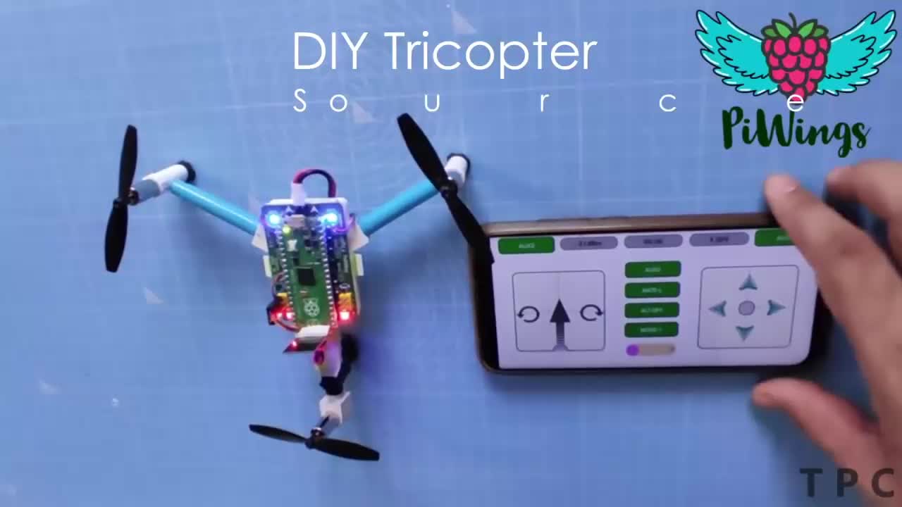 使用樹莓派Pico設(shè)計的三旋翼飛機(jī)#樹莓派開發(fā) 