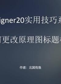 AD20(Altium Designer20)實用技巧系列教程 - 2-2-AD20如何更改標題欄？