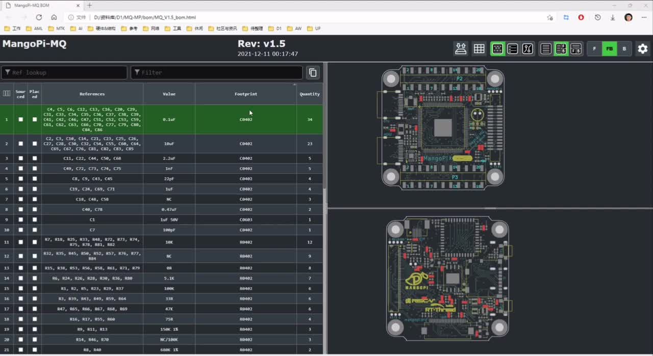 #pcb設(shè)計 #電路設(shè)計 MangoPi-MQ BOM