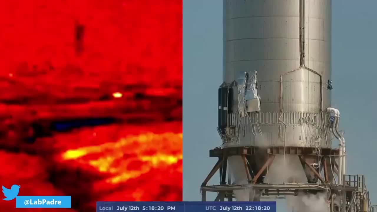 SpaceX星舰助推器3低温压力测试，红外成像观察温度变化