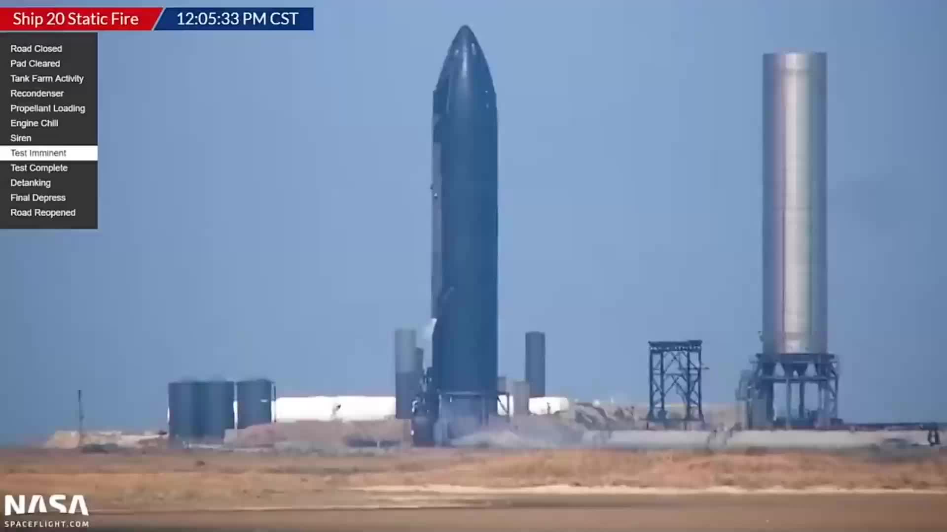 SpaceX星舰20进行了又一次静态点火测试