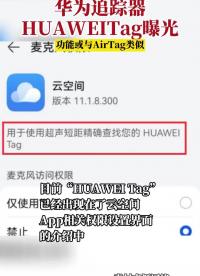 華為追蹤器HUAWEI Tag曝光？與AirTag類似