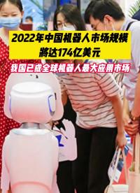2022年中国机器人市场规模将达174亿美元 我国已成全球机器人最大应用市场#机器人 