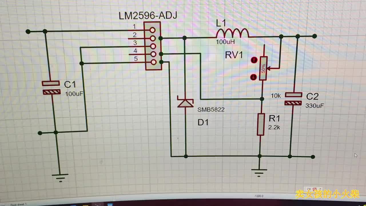 開關穩壓芯片LM2596adj使用 外圍簡單效率高  #硬聲創作季 #單片機 #電路圖 