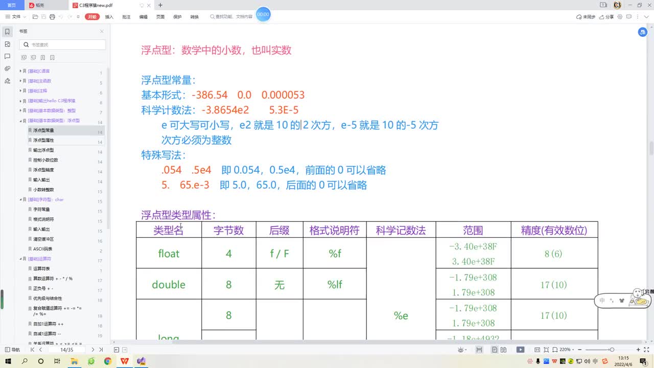 C语言基础入门(21)浮点型常量 #编程入门 #C #C语言 #C语言基础 #程序员  #硬声创作季 