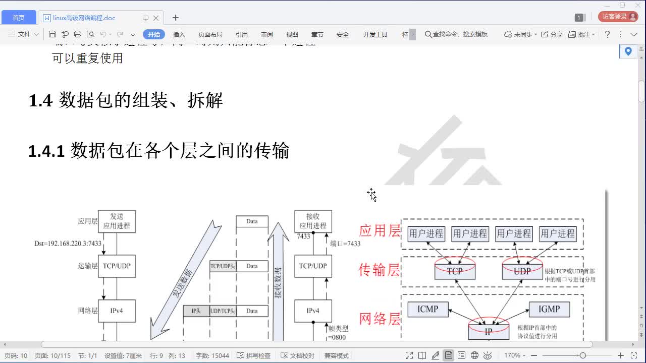 嵌入式物联网教程 4-1.10 数据包在各个层之间的传输 #嵌入式物联网 #硬声创作季 