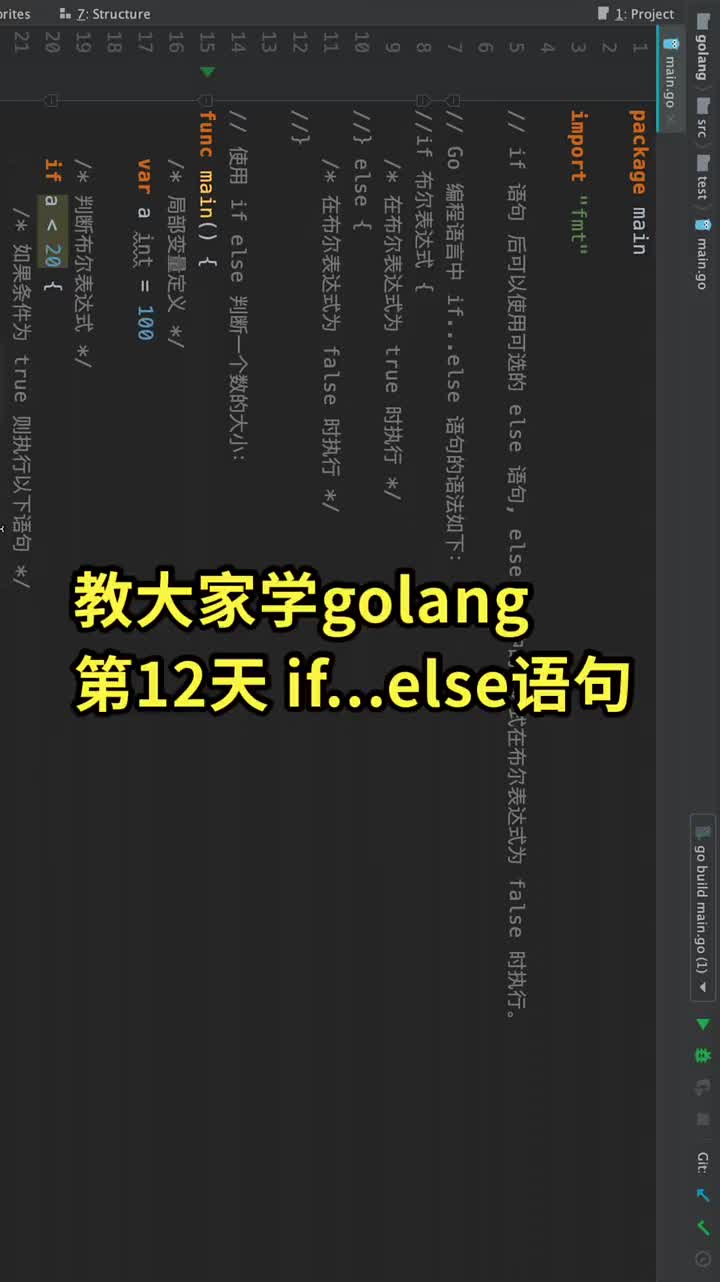 教大家学golang第12天if...else语句