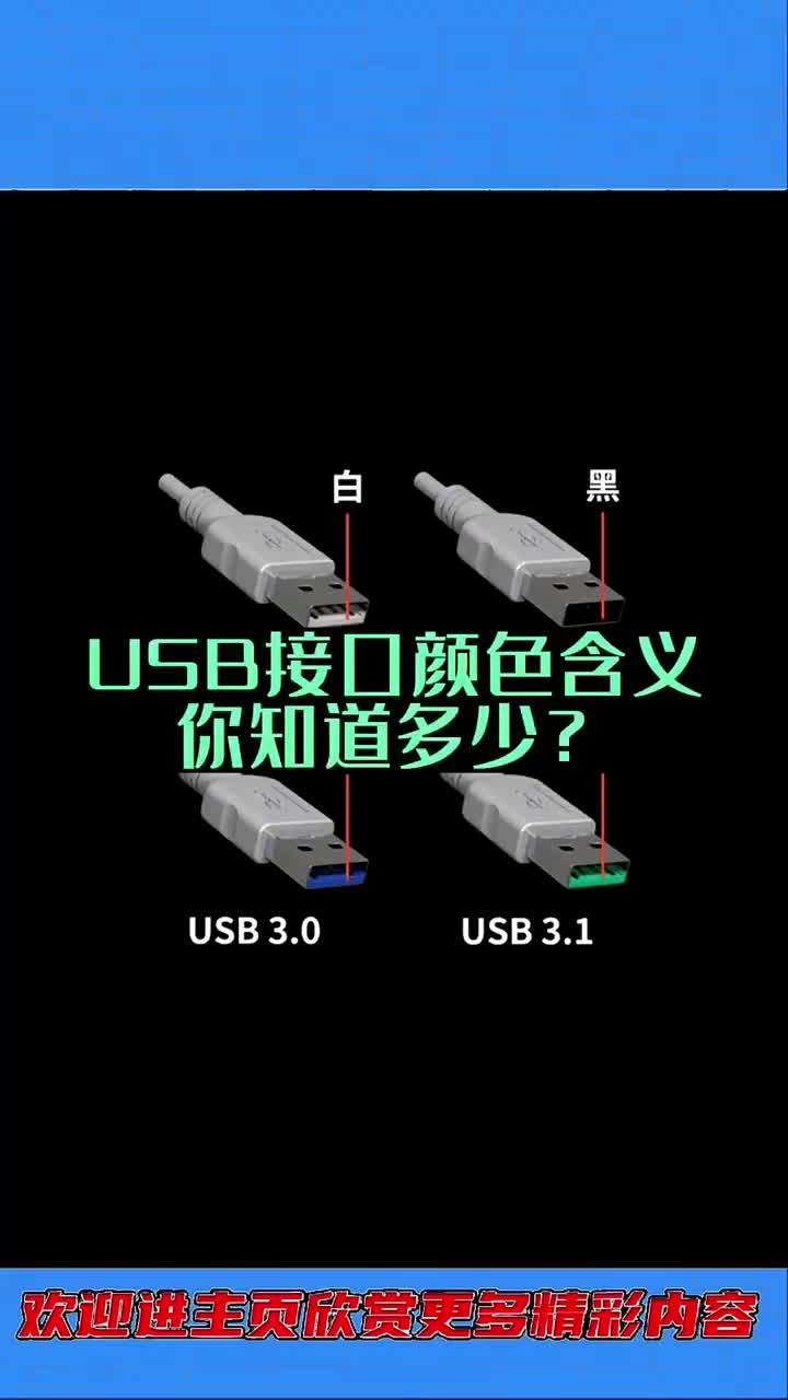 USB接口顏色區別