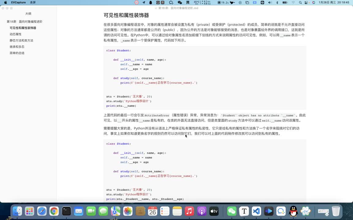 Python全套教程內卷起來-面向對象-可見性與屬性裝飾器 #硬聲創作季 