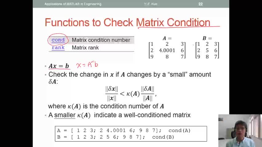 #硬声创作季 #matlab MATLAB教程 - 12线性方程式与线性系统-5