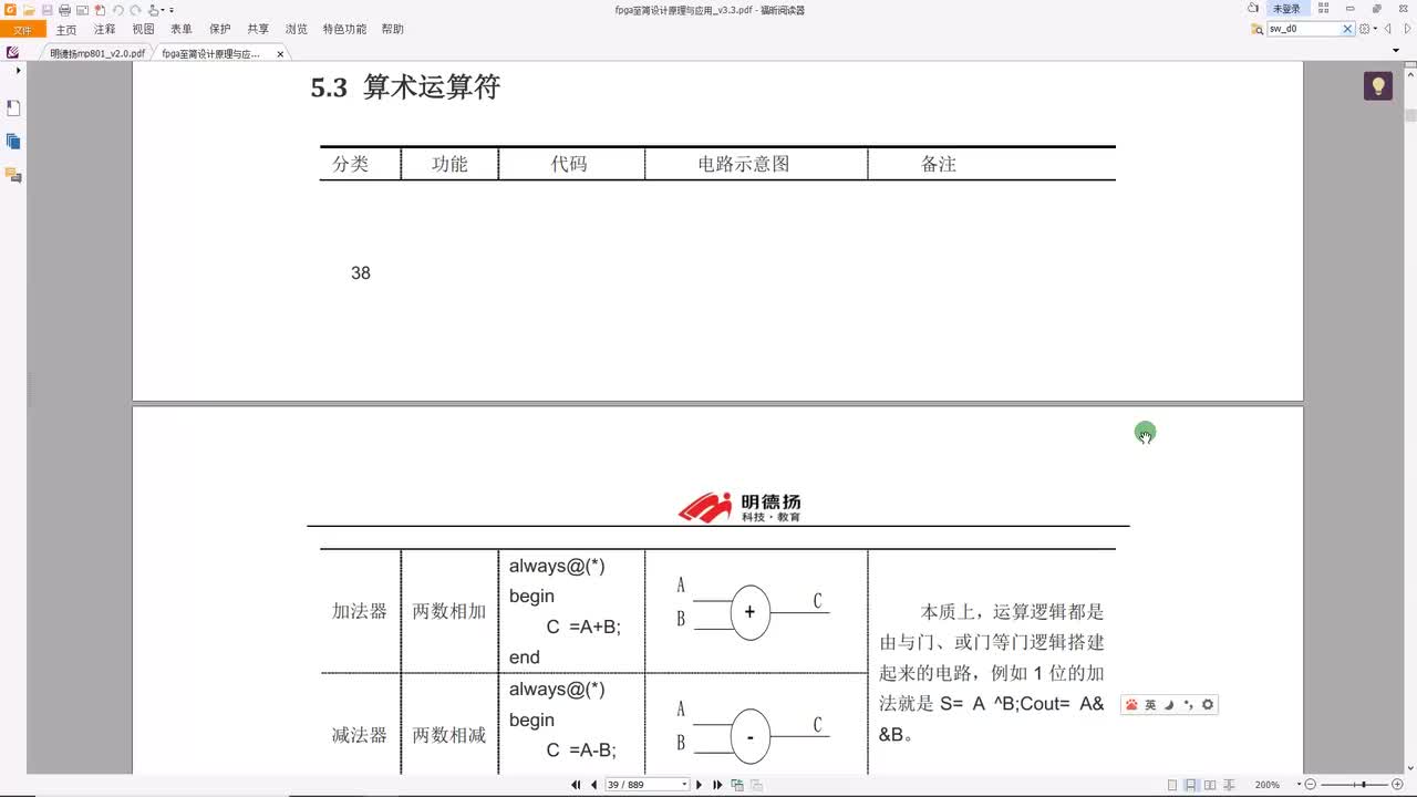 #硬聲創作季 #FPGA 明德揚 FPGA至簡設計原理與應用12_算術運算符_詳解-1