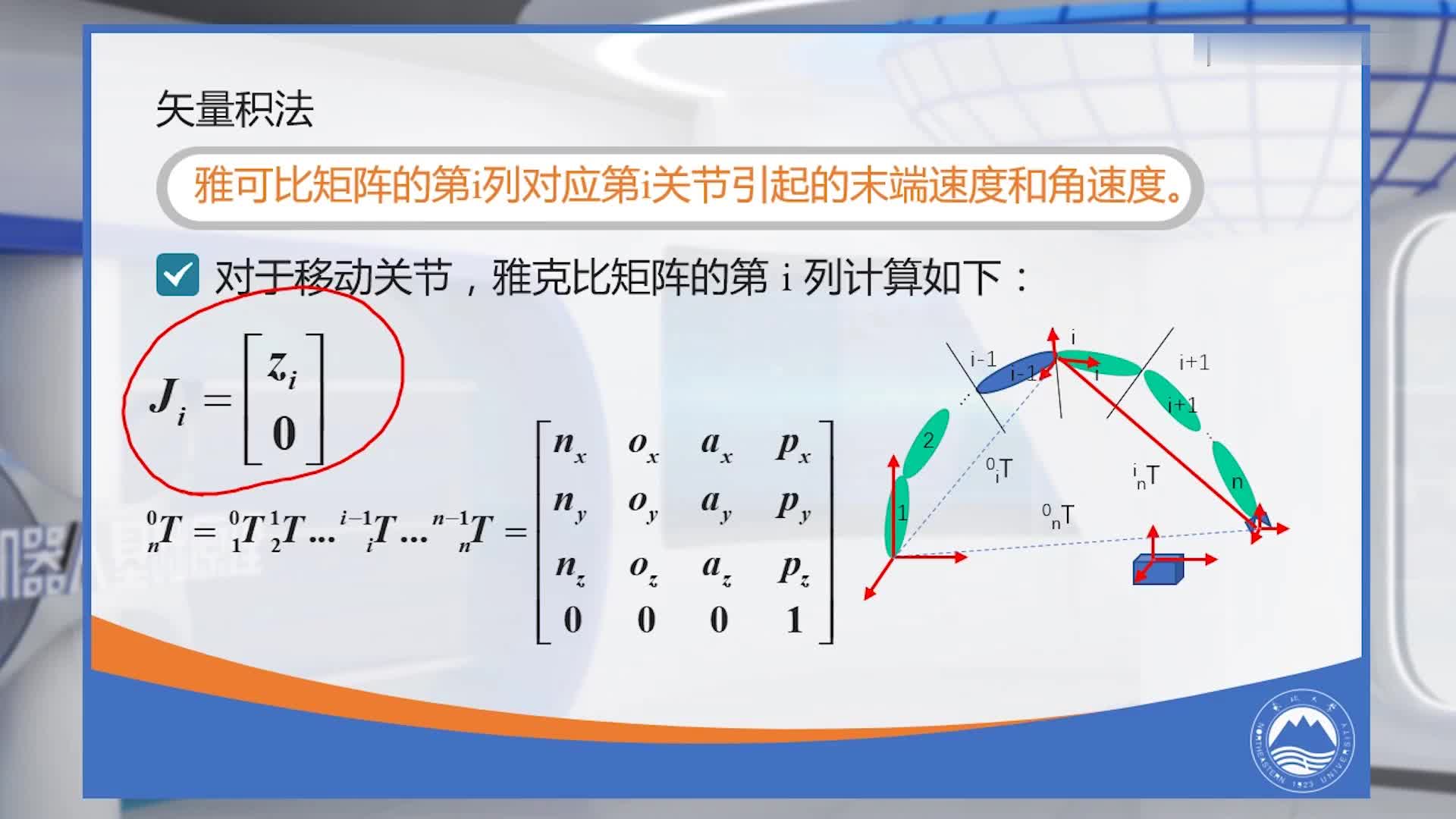 #機器人基礎原理 雅克比矩陣構建（矢量積法）第2部分 