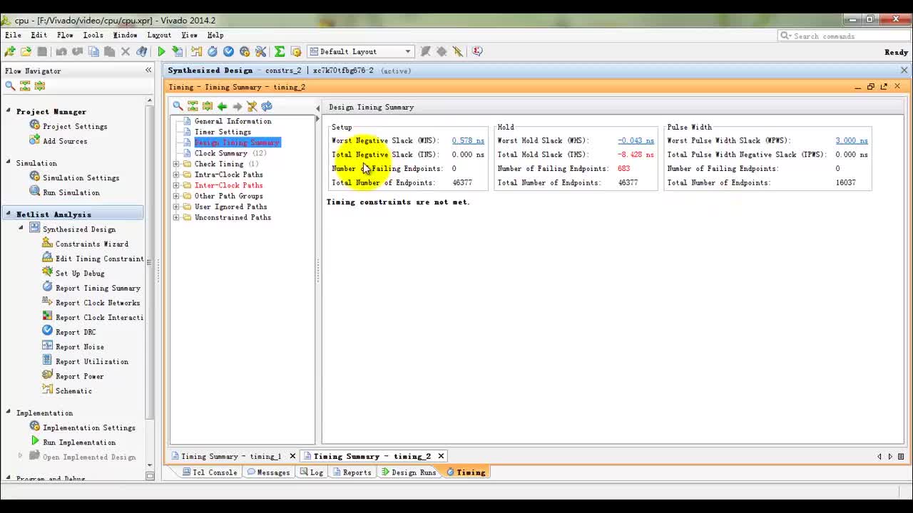 #硬声创作季 #FPGA Xilinx开发-21 综合后的设计分析2时序分析-2