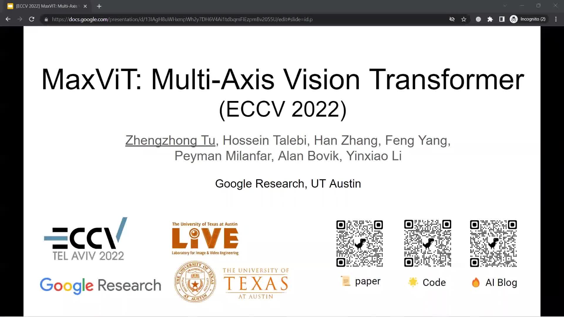 #硬声创作季  【ECCV 2022】Google最新视觉主干MaxViT大放异彩：分类准确率再创新高