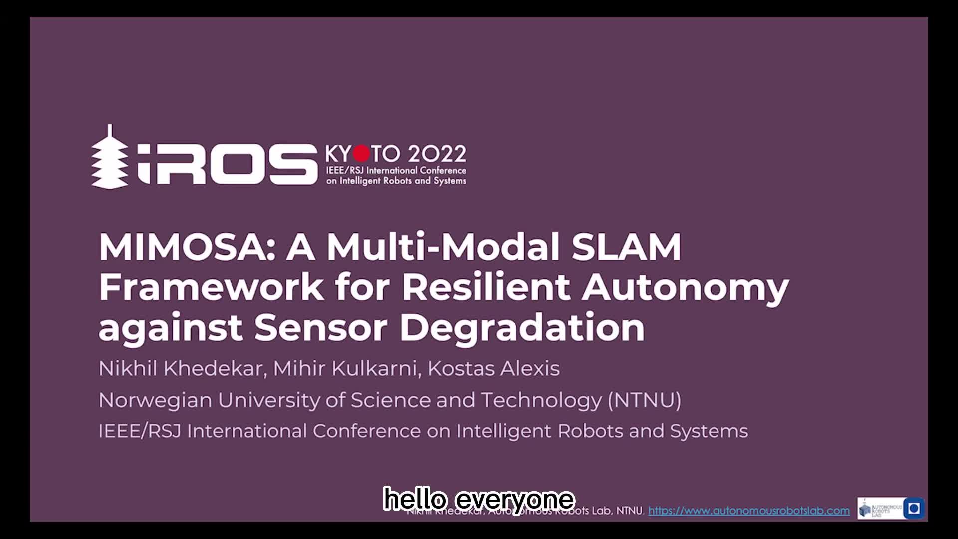 #硬声创作季  【IROS 2022】多模态SLAM框架MIMOSA：一种针对传感器退化的弹性自治多模态SLA