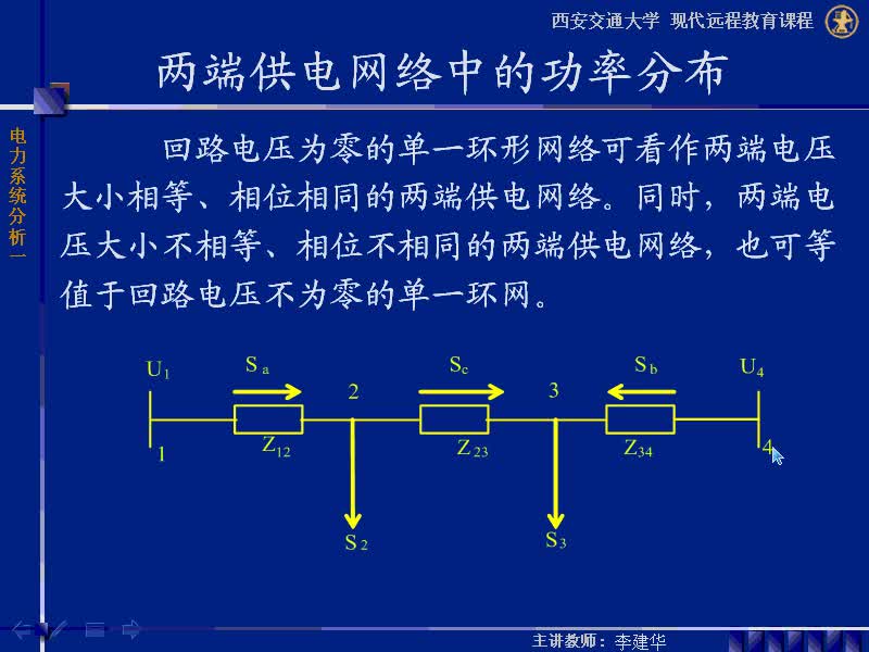 #硬声创作季 #电力 电力系统稳态分析-29-3.2.2环形网络中的潮流计算-2
