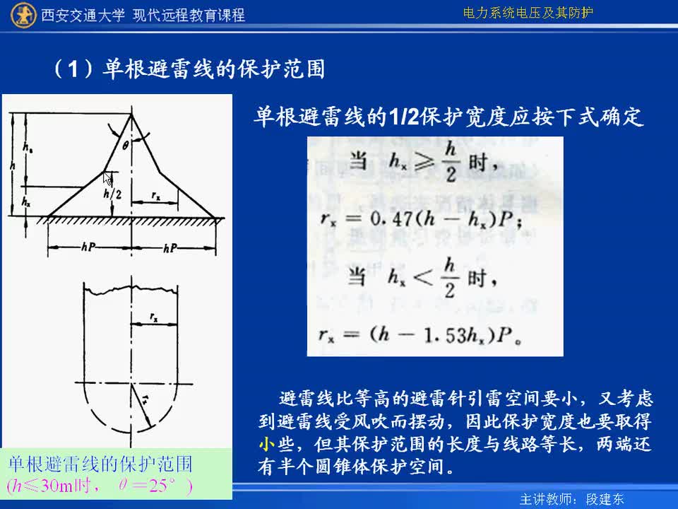 #硬聲創(chuàng)作季 #電力 電力系統(tǒng)電壓及防護(hù)-10-3.3避雷針和避雷線-4