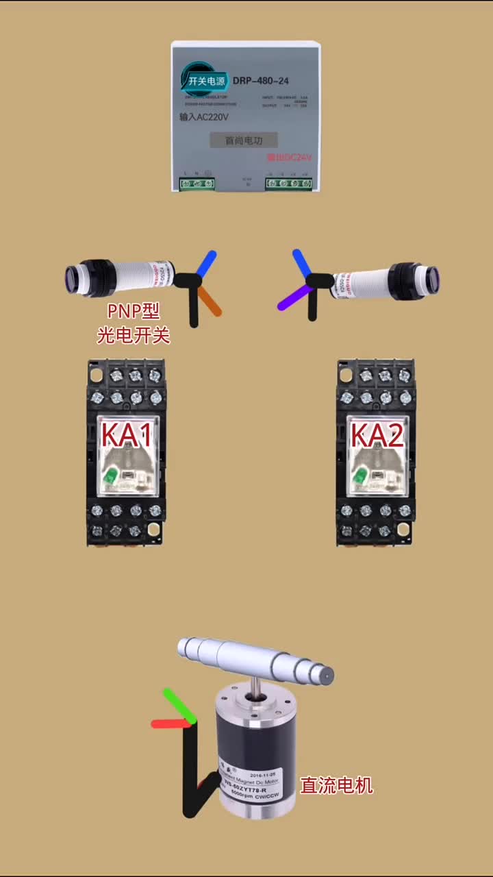 兩個光電開關控制直流電機正反轉#創(chuàng)作靈感#電工知識#硬聲創(chuàng)作季 