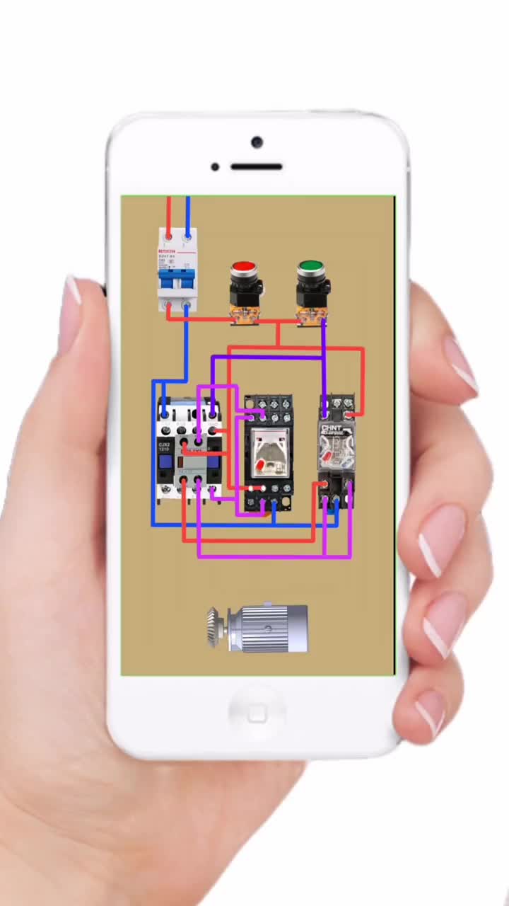 一点二锁电路接线启动按钮必须按两下，接触器才能自锁吸合#电工知识#创作灵感#特效#硬声创作季 