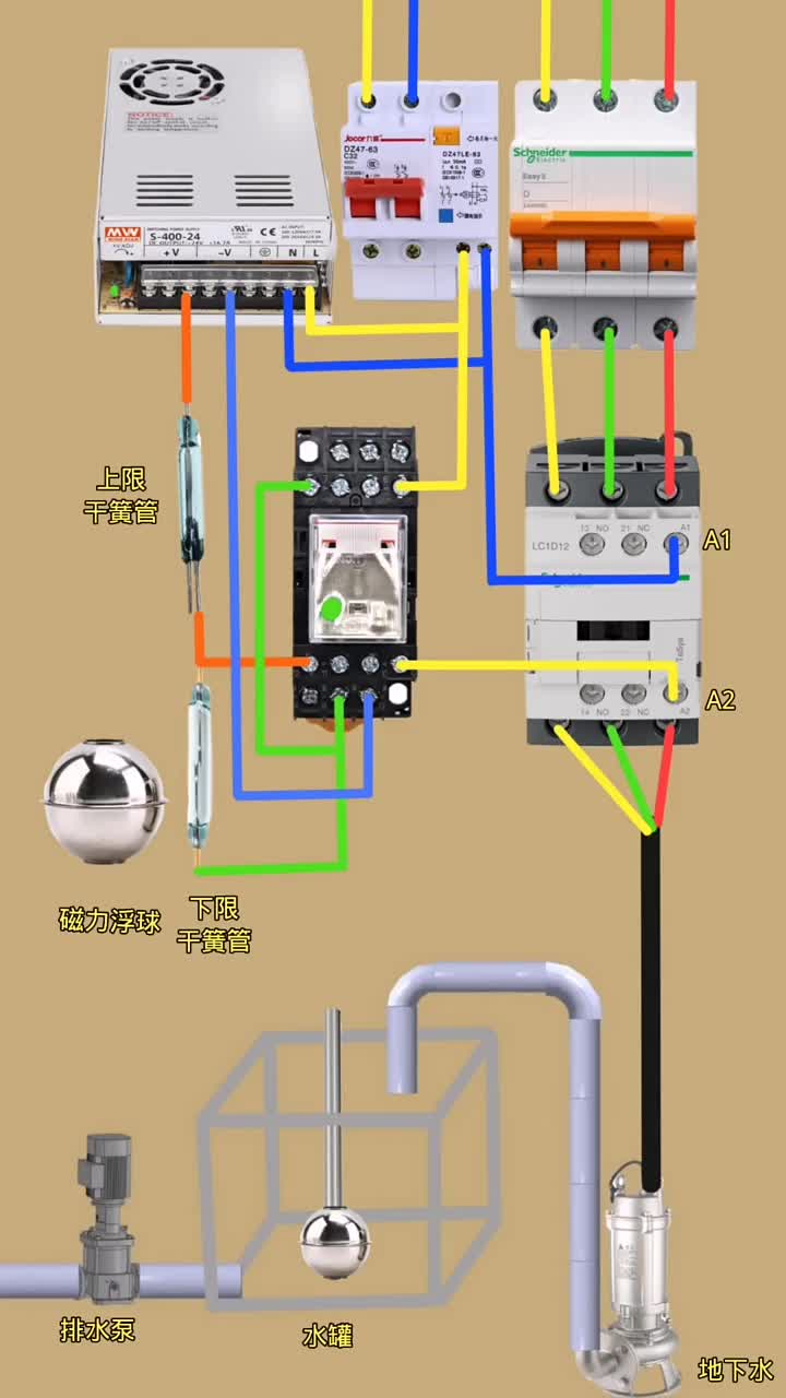 液位浮球原理与接线#电工知识#电工接线#创作灵感#硬声创作季 