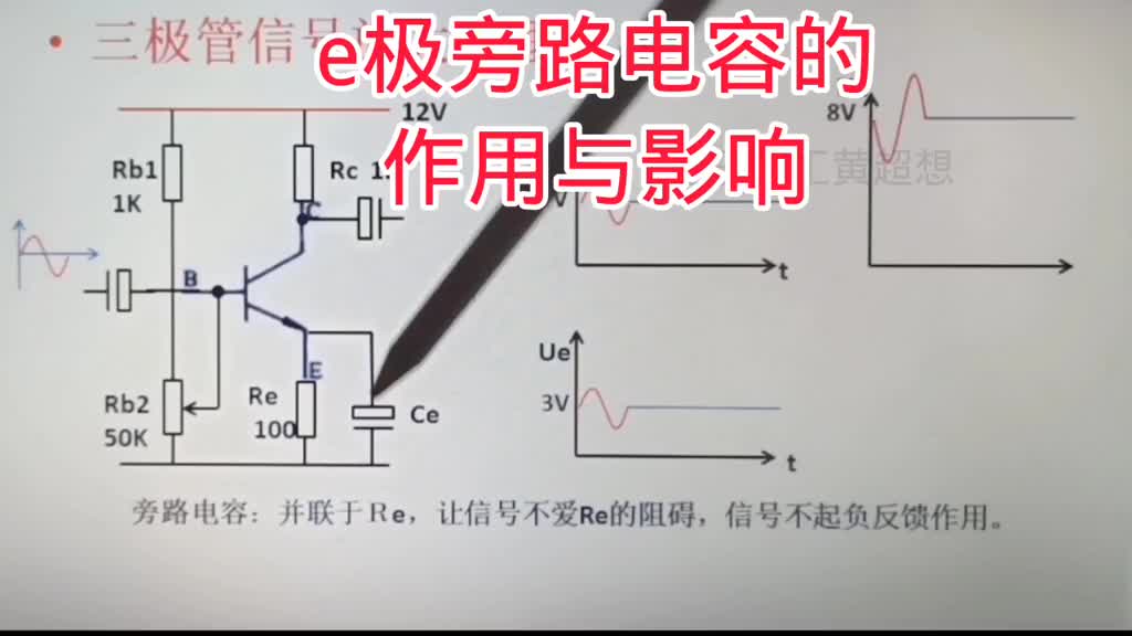 356-放大电路中，三极管e极旁路电容的作用与影响 #电子技术基础 #电子爱好者 #三极管放大#硬声创作季 