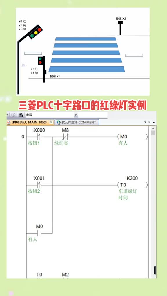 三菱PLC十字路口的紅綠燈編程實例#硬聲創作季 