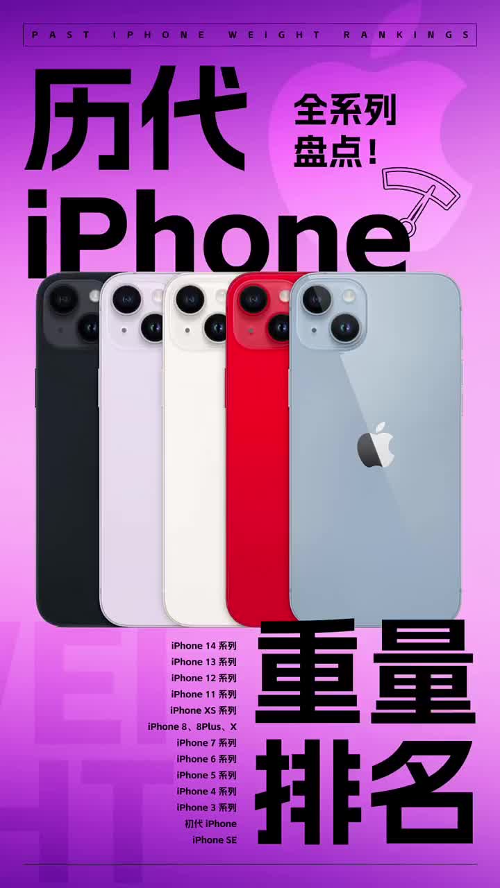 歷代38款iPhone重量排名一覽：iPhone14 Pro Max 240g史上最重#iPh#硬聲創作季 