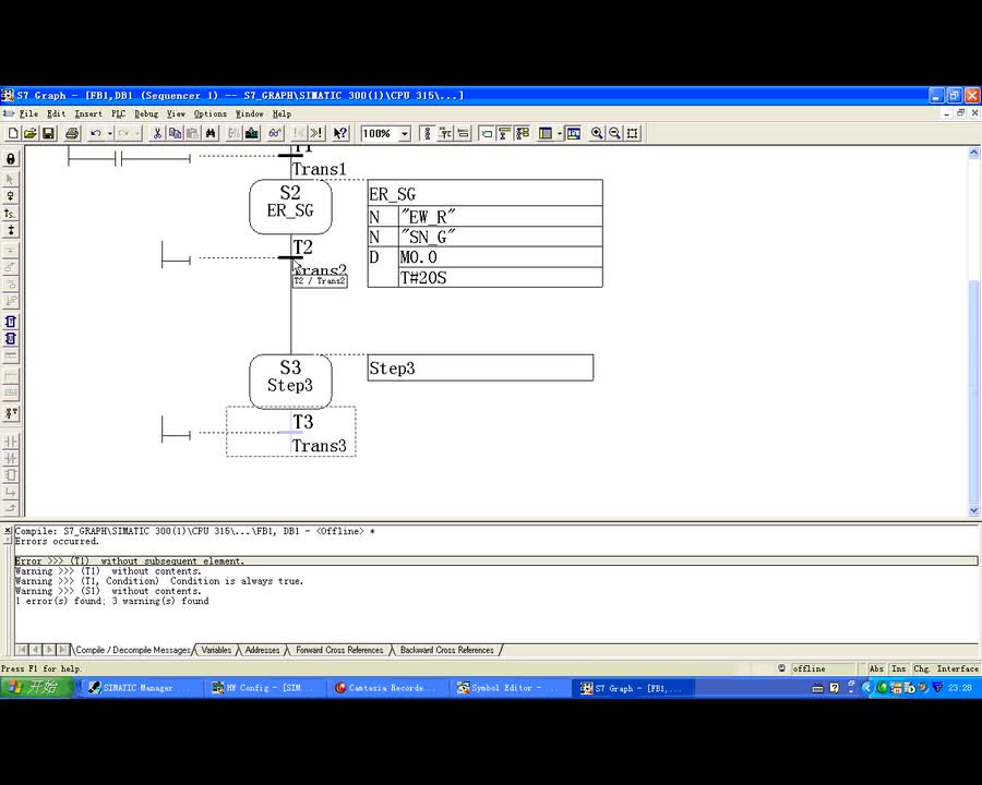 #硬声创作季 #PLC S7-300PLC-27 交通灯GRAPH编程操作-2