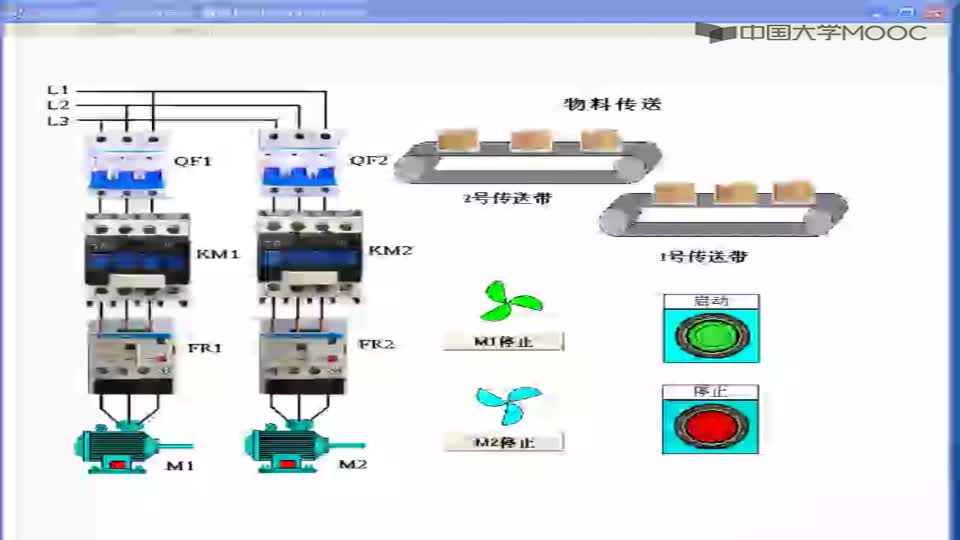 #硬聲創作季  電氣控制與PLC技術：兩臺電動機的順序啟動逆序停止運行控制演示