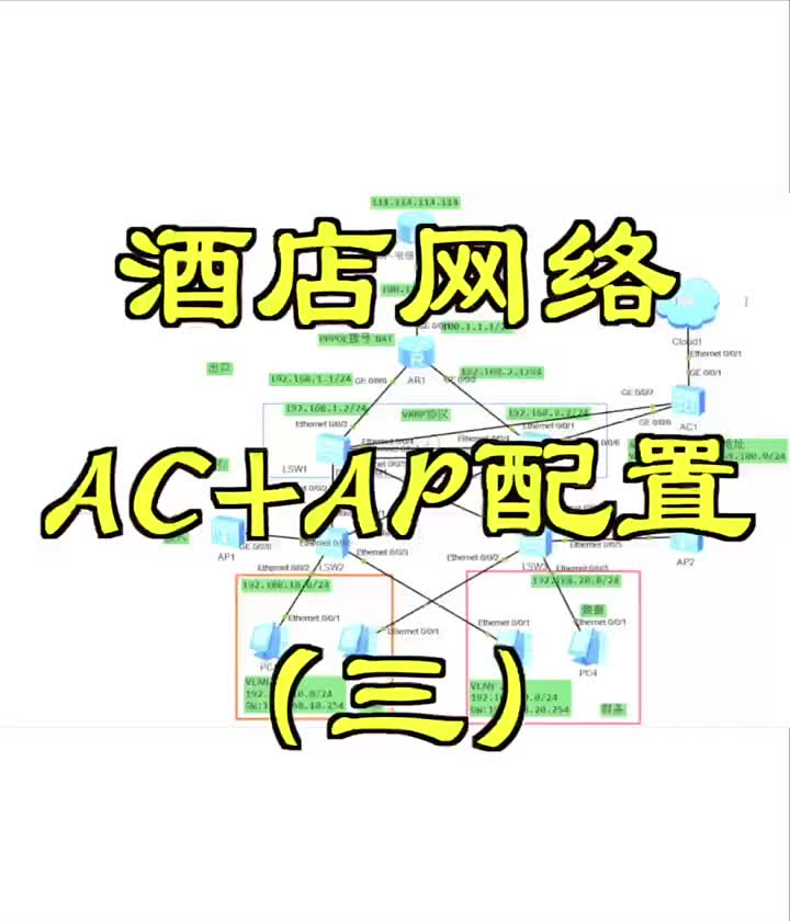 第3集｜酒店網絡AC+AP配置（三）#網絡工程師#計算機?#硬聲創作季 
