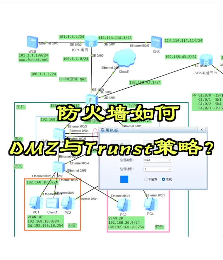 防火墙如何DMZ与Trunst策略？#网络工程师#计算机 #防火墙 #硬声创作季 