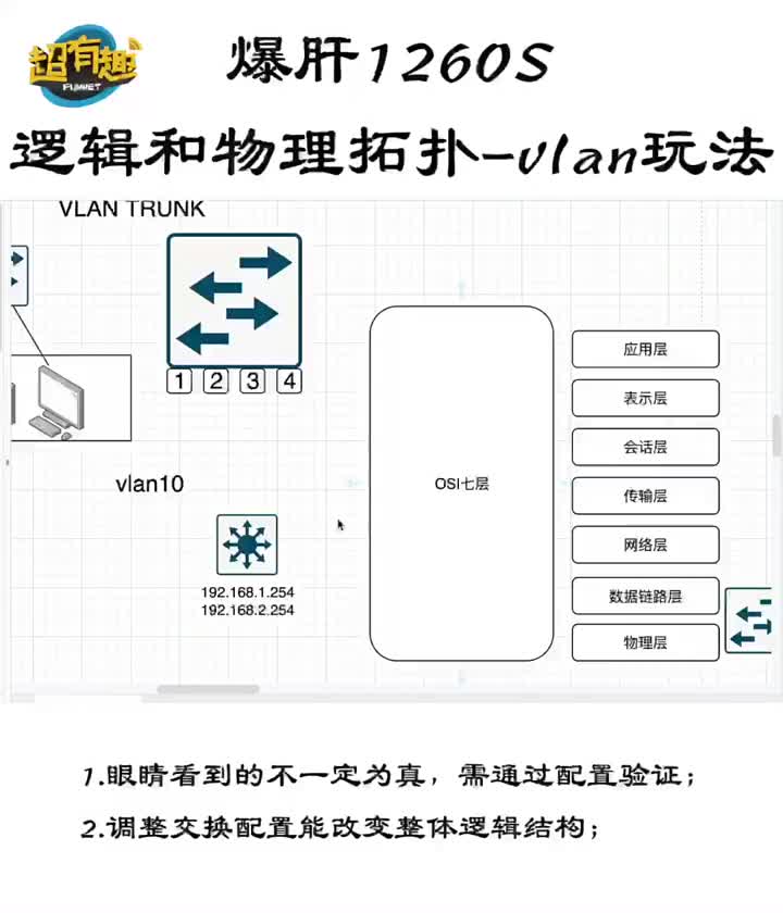 邏輯拓?fù)浜臀锢硗負(fù)?vlan劃分#網(wǎng)絡(luò)工程師#VLAN#硬聲創(chuàng)作季 