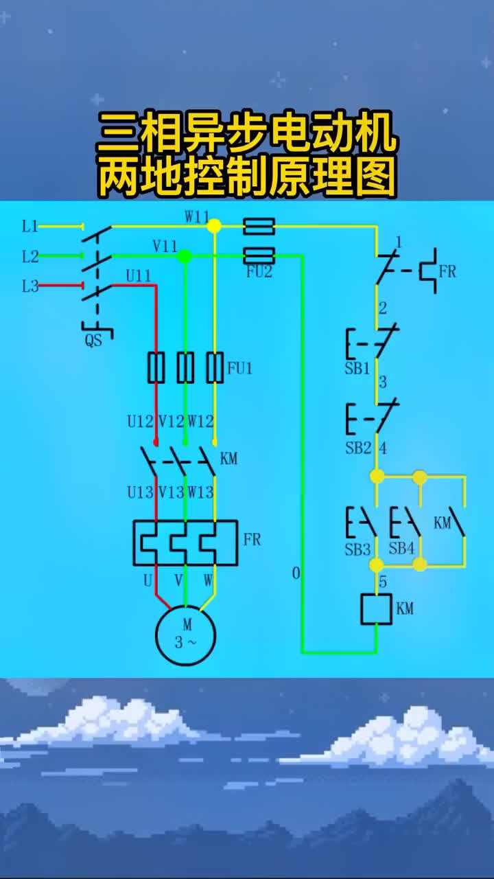 #异步电机 三相异步电动机如何实现两地控