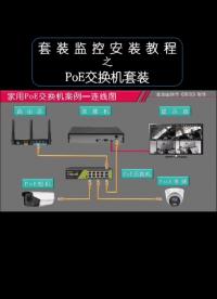 PoE交换机监控方案，实物操作演示教程及接线图 #监控安装教程  #海康威视  #安防弱电网络#硬声创作季 