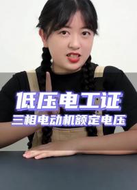 三相電動機在額定工作狀態(tài)時定子電路所加( )叫額定電壓？跟著電工妹妹一起來做題！#低壓電工證 #硬聲創(chuàng)作季 