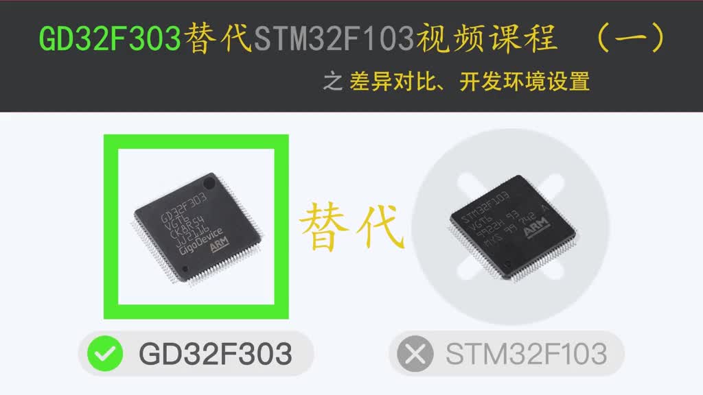 兆易GD32F303替代STM32F103教程(01)芯片差异对比及开发环境设置 #芯片#硬声创作季 