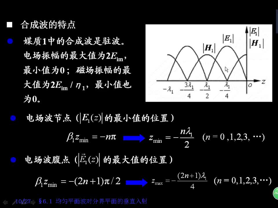 #硬声创作季 #电磁学 电磁场与电磁波-6.1.2 均匀平面波对理想导体表面的垂直入射3-2