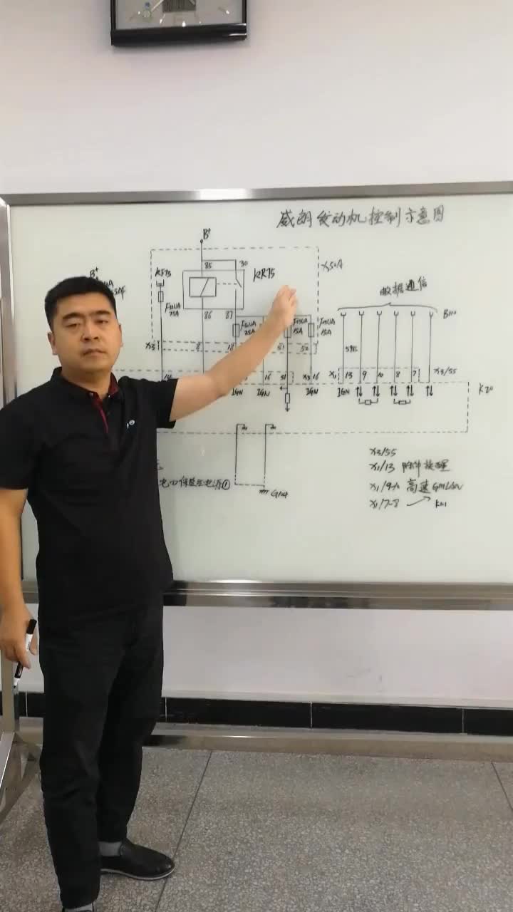 #硬聲創(chuàng)作季 別克威朗發(fā)動機控制示意圖，電源、搭鐵、數(shù)據(jù)通信部分#汽車電子 