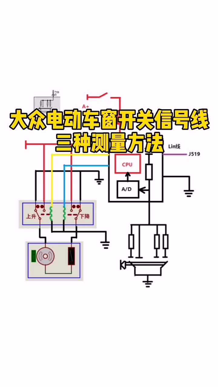 #硬声创作季 大众电动车窗开关信号线三种测量方法 #新能源汽车电子 