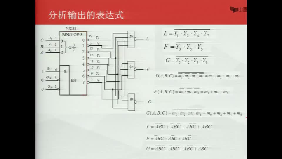 #硬声创作季  数字电子技术基础：74X138译码器--实现多输出组合逻辑函数--例2