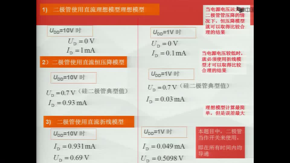 #硬声创作季  数字电子技术基础：二极管例题1--三种直流模型的比较