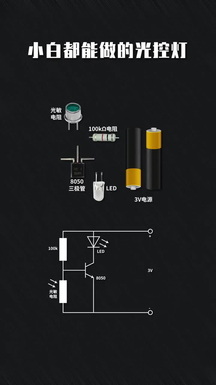 #硬聲創作季  小白都能做的光控燈