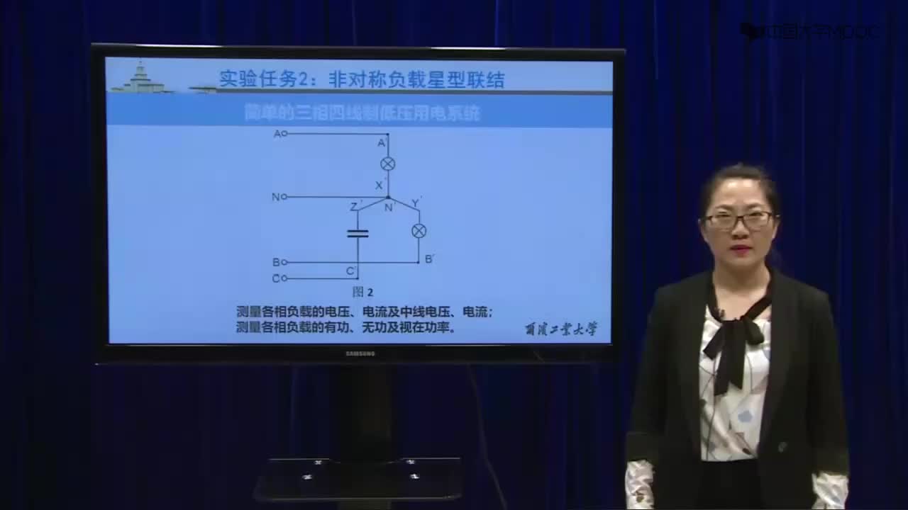 电工学实验：非对称负载且为星形联结（有中线）#电工  