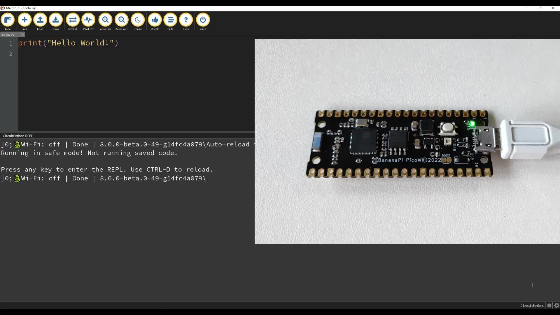 香蕉派BPI-PicoW-S3 控制引脚电平，开关LED[CircuitPython]
#产品方案 #机器人 