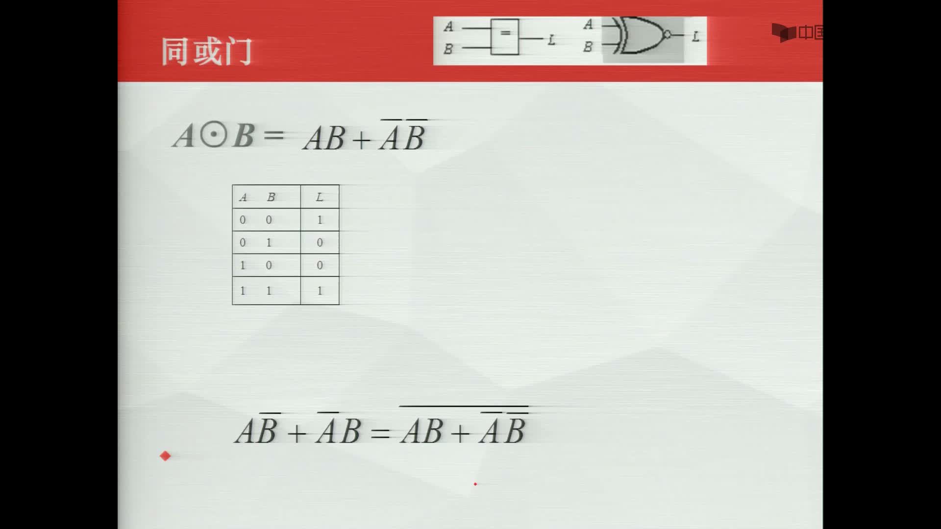 数字电子技术基础：同或运算#数字电子技术 