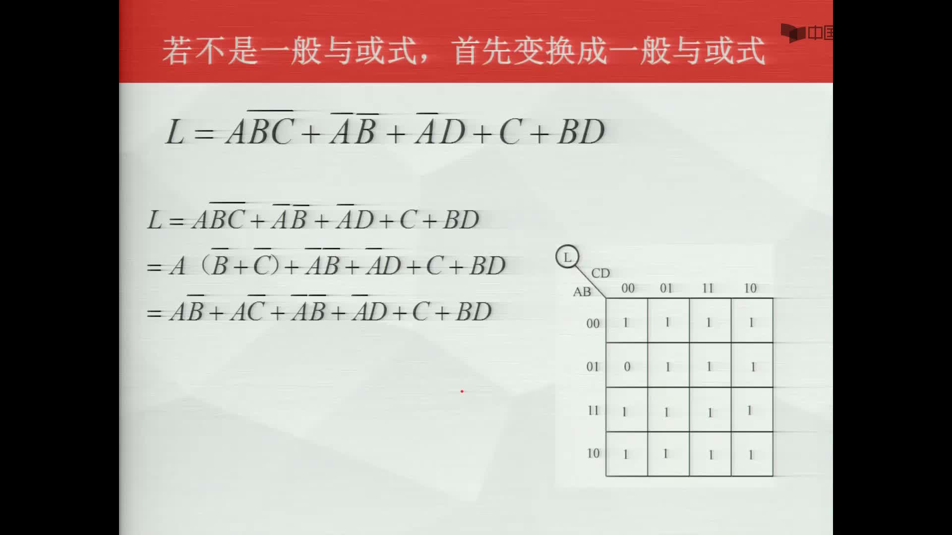 数字电子技术基础：已知非一般与或式---填写卡诺图#数字电子技术 