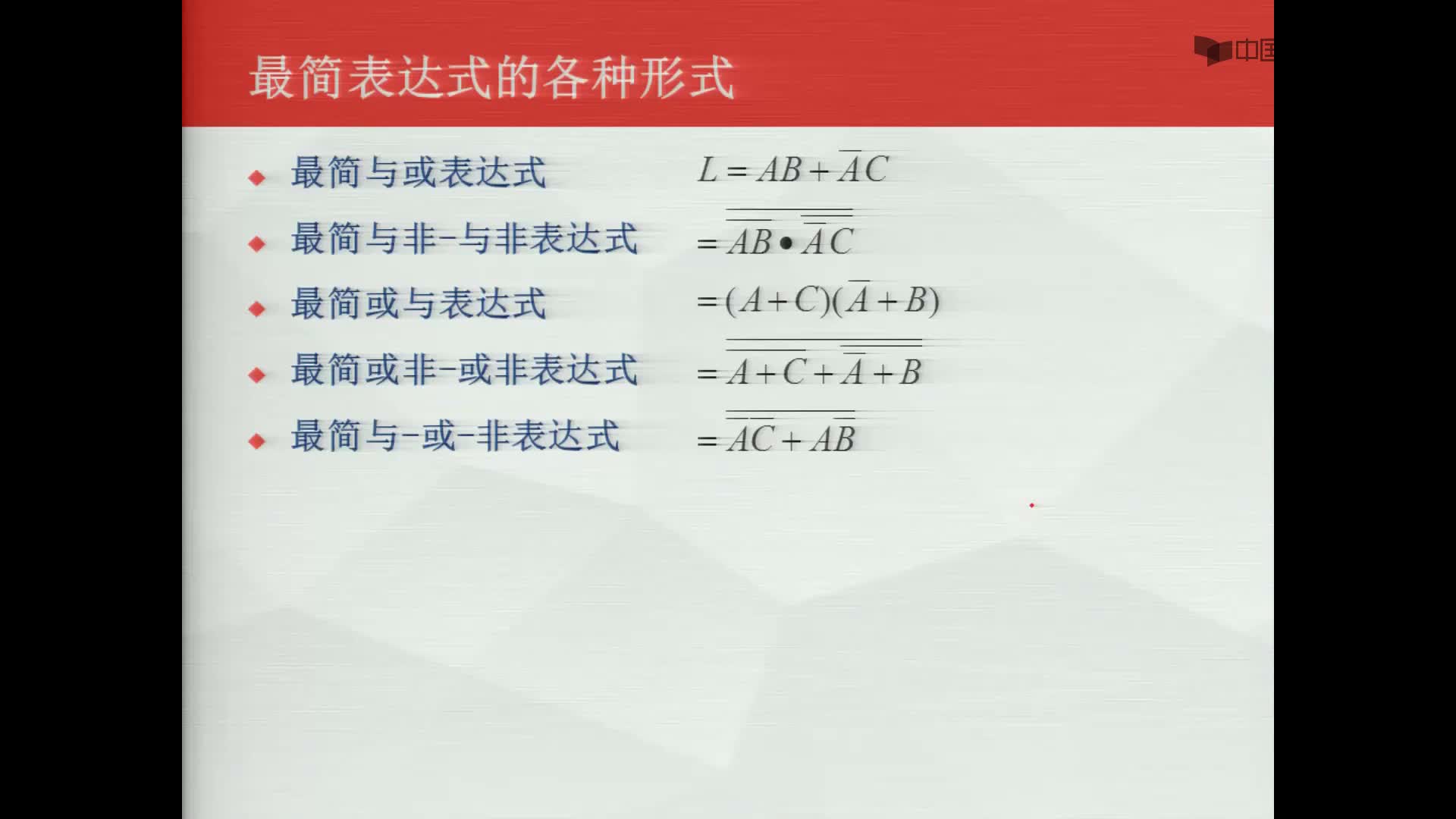 数字电子技术基础：最简与或式变换成其它形式的最简表达式#数字电子技术 